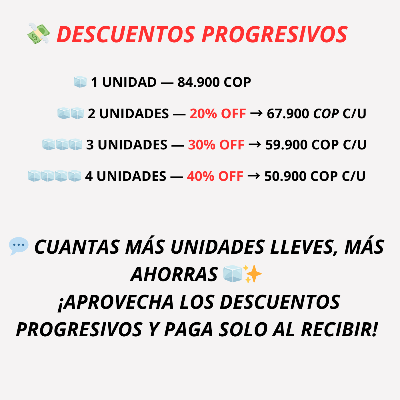 CUBOS DE HIELO REUTILIZABLES - Descuentos Progresivos + Envío Gratis!