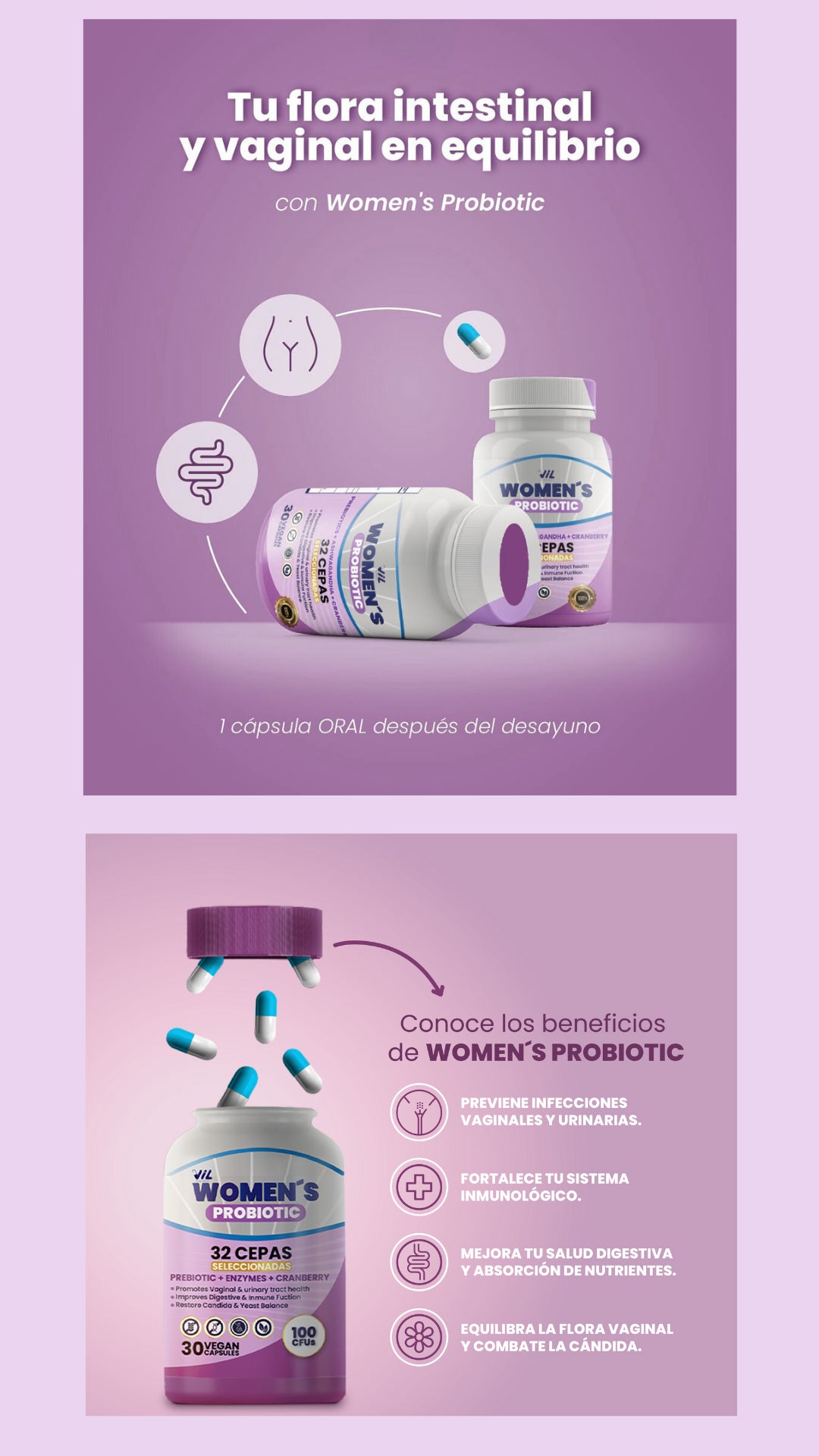 VIL Women's Probiotic – Envío gratis + 30% OFF + Descuento Progresivo !