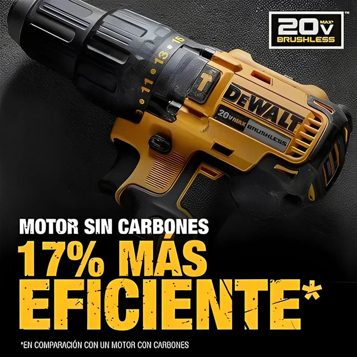 KIT ORIGINAL DEWALT: Taladro inalámbrico de alto impacto + 26 ACCESORIOS [2 BATERÍAS DE 48 V] 