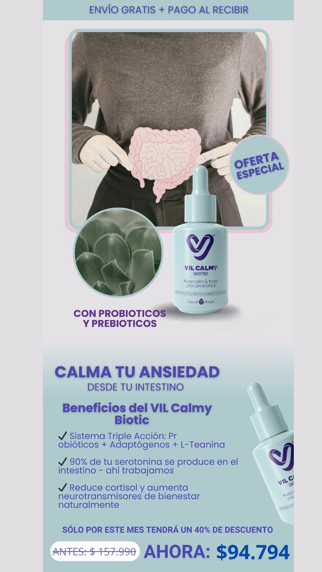 VIL Calmy Biotic - Manejo Estrés - 40% off + Envío Gratis+Descuentos Progresivos!