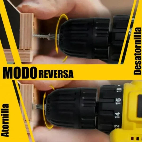 KIT ORIGINAL DEWALT: Taladro inalámbrico de alto impacto + 26 ACCESORIOS [2 BATERÍAS DE 48 V] 