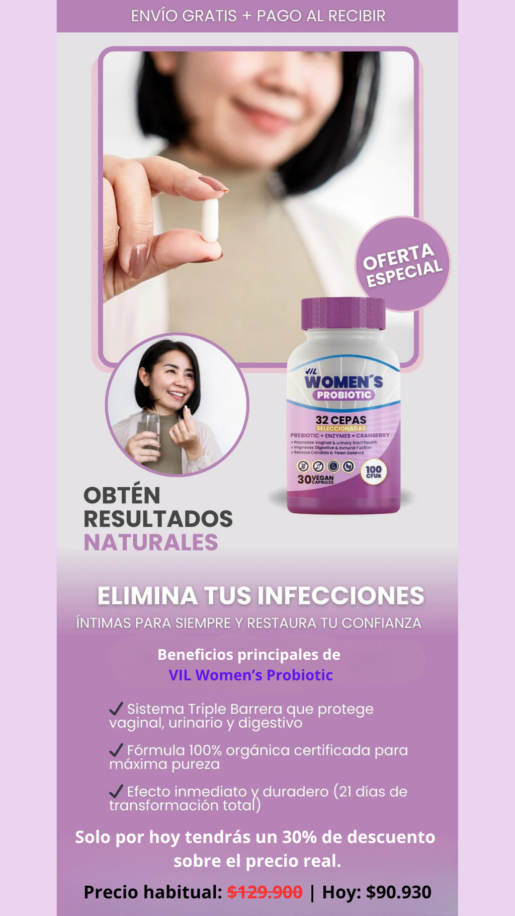 VIL Women's Probiotic – Envío gratis + 30% OFF + Descuento Progresivo !