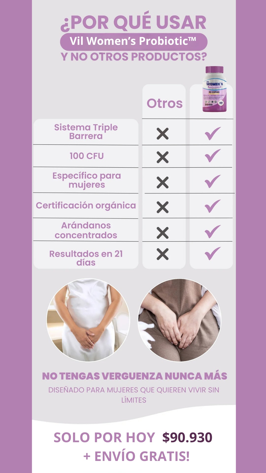 VIL Women's Probiotic – Envío gratis + 30% OFF + Descuento Progresivo !