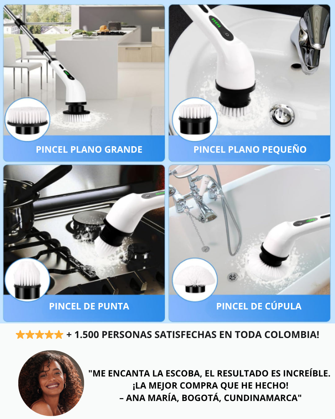 Turbo Cepillo 9 en 1 – Potencia y Precisión en la Limpieza