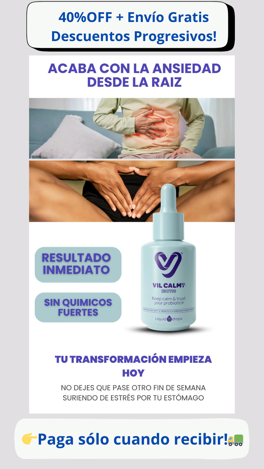 VIL Calmy Biotic - Manejo Estrés - 40% off + Envío Gratis+Descuentos Progresivos!