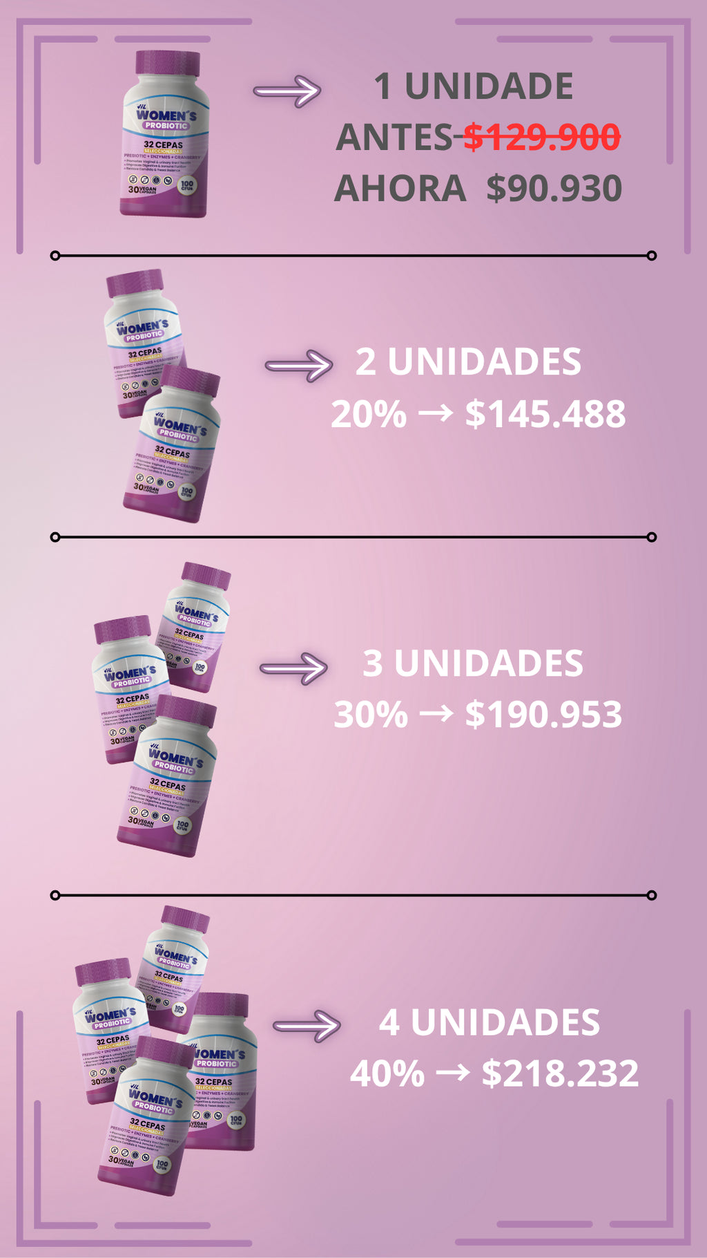 VIL Women's Probiotic – Envío gratis + 30% OFF + Descuento Progresivo !