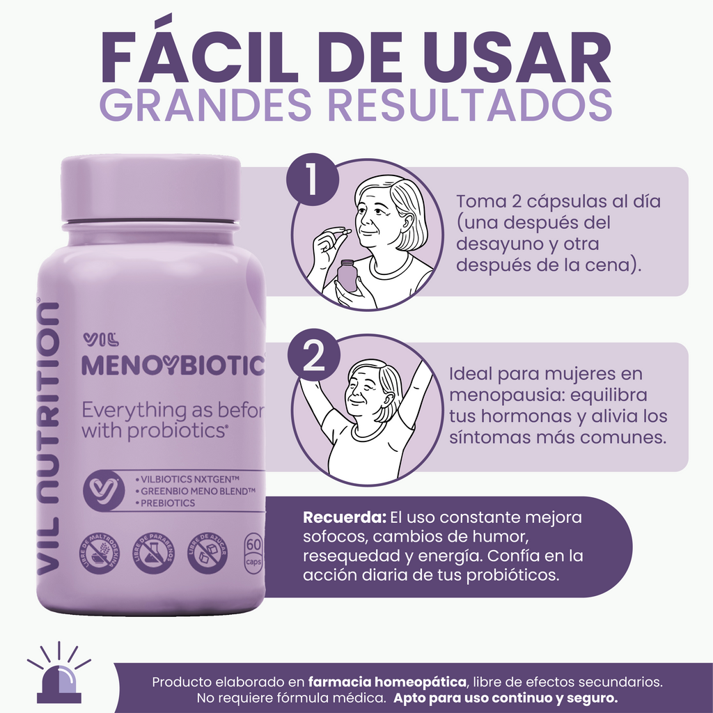 VIL MenoYBiotic - Tratamiento menopausia - Envío gratia + Descuentos Progresivos!