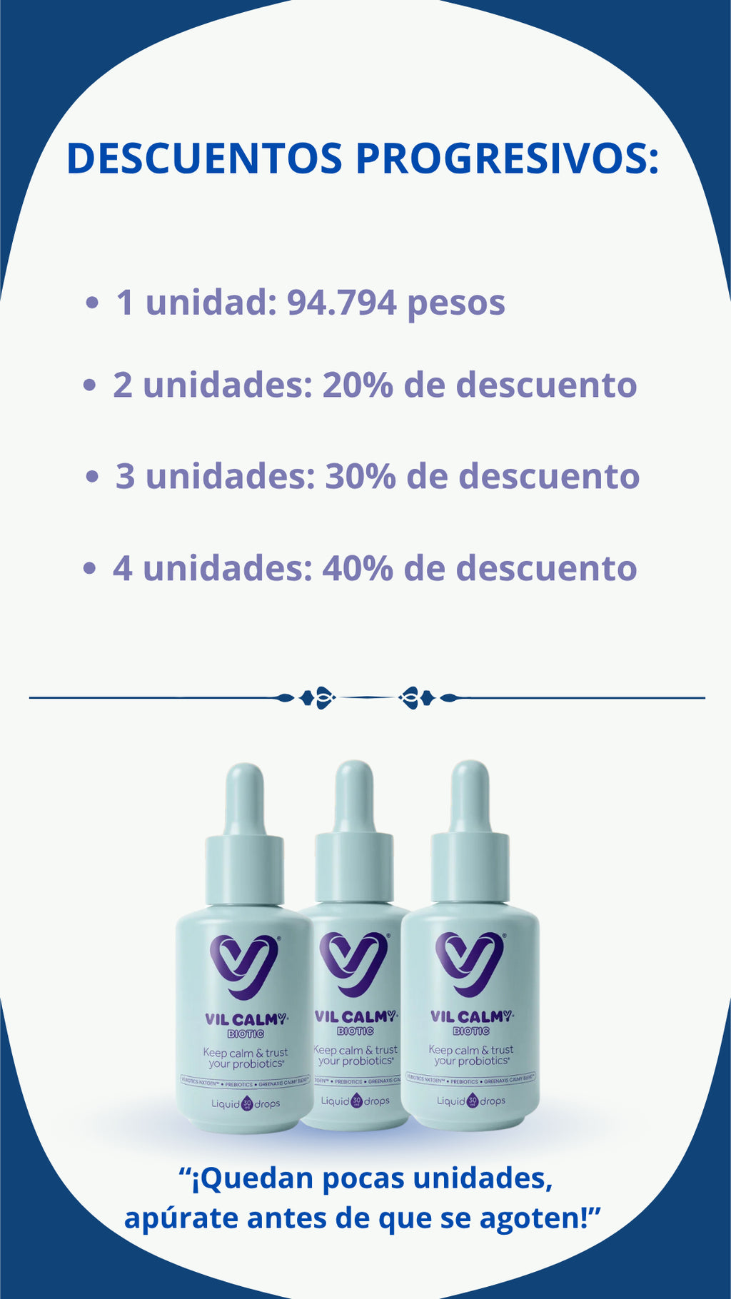 VIL Calmy Biotic - Manejo Estrés - 40% off + Envío Gratis+Descuentos Progresivos!