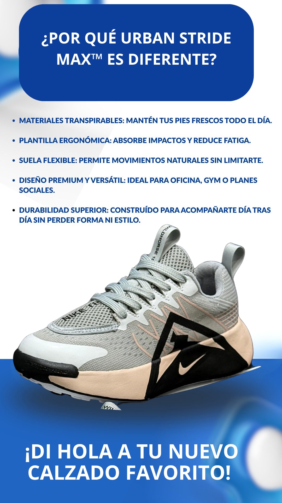 👟 Urban Stride Max™  Comodidad, estilo y ligereza en cada paso.