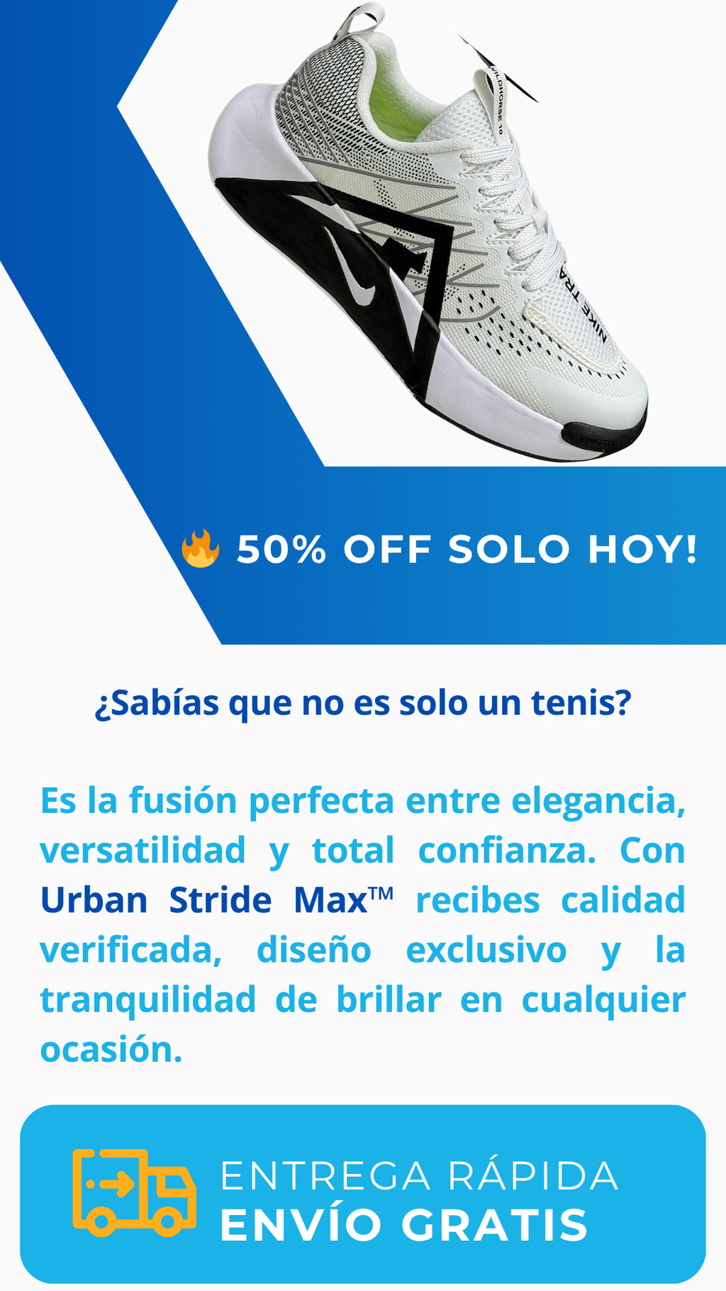 👟 Urban Stride Max™  Comodidad, estilo y ligereza en cada paso.